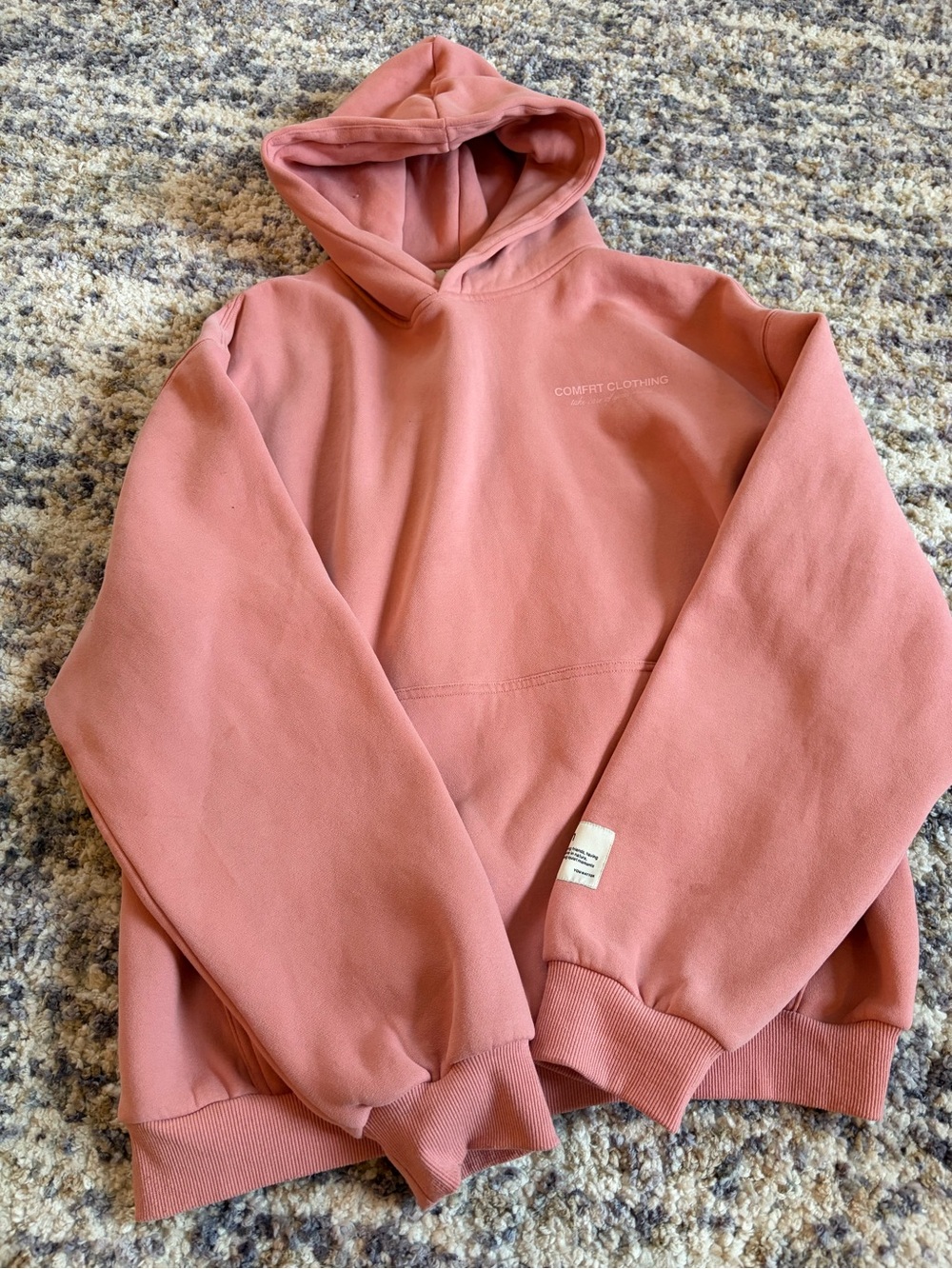 Comfrt You Matter Hoodie Coral Blush Pink Oversized Sweatshirt Size L